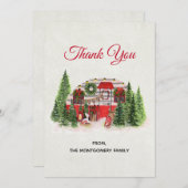 Carte De Remerciements Thème extérieur du camping de Noël Trailer (Devant / Derrière)