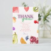 Carte De Remerciements Thème fruit 2e anniversaire (Debout devant)