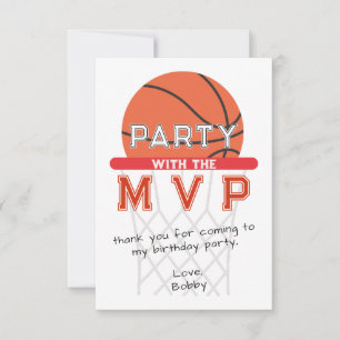 Carte De Remerciements Thème Jumpman Sports Basket Anniversaire Tout Âge
