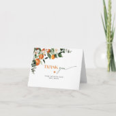 Carte De Remerciements Thème moderne de citrus douche de mariage orange (Devant)