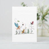 Carte De Remerciements thème papillons et fées (Debout devant)