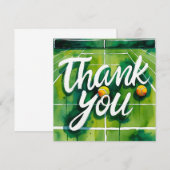 Carte De Remerciements Thème tennis style aquarelle (Devant / Derrière)