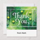 Carte De Remerciements Thème tennis style aquarelle (Devant)