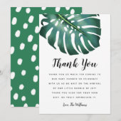 Carte De Remerciements Thème tropical Baby shower verdure (Devant / Derrière)