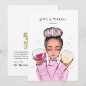 Carte De Remerciements Thème vin (Devant / Derrière)