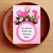 Carte De Remerciements Therapy Completion Card – Pink Floral Empowerment 