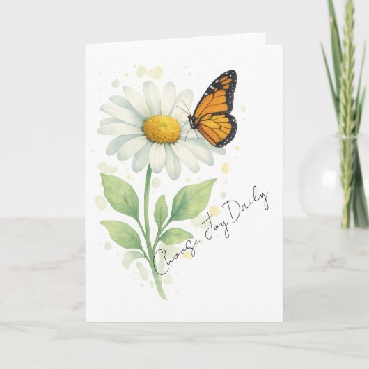 Carte De Remerciements Thinking of You Notecard - Daisy & Butterfly (Devant)