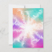 Carte De Remerciements Tie Dye Pastel Rose Orange Turquoise Violet Monogr (Dos)