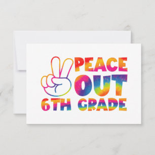 Carte De Remerciements Tiedye de fin d'année de sixième, à bientôt 