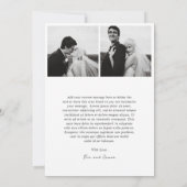 Carte De Remerciements Timeless Black and White Photo Modern Wedding (Dos)