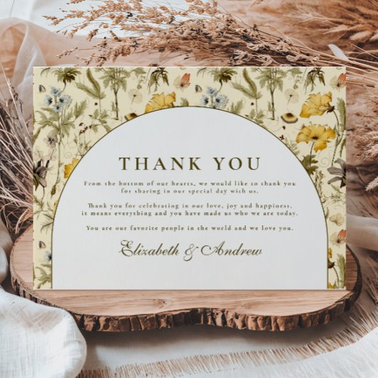 Carte De Remerciements Timeless Floral Arch Wedding