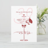 Carte De Remerciements Tini Bit Ancienne Bow moderne Cherry Martini Anniv (Debout devant)