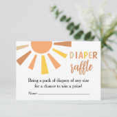 Carte De Remerciements Tirage au sort de couches Baby Shower Boho Sunshin (Debout devant)