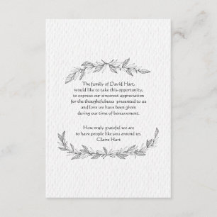 Carte de remerciements tiré par la main de perte