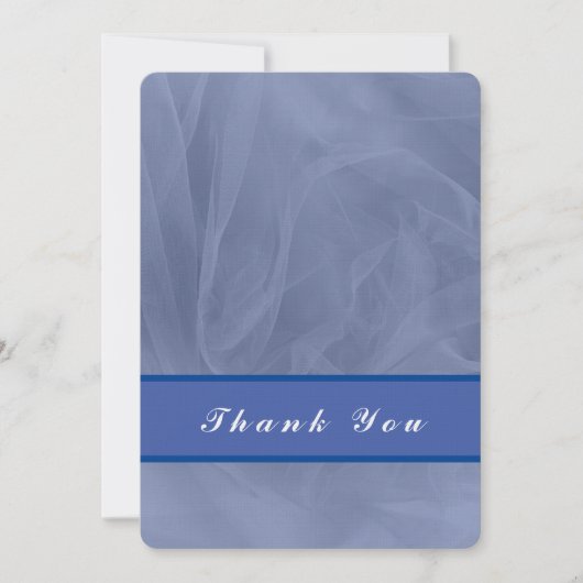 Carte De Remerciements Tissu de tulle bleu - Toute couleur (Devant)