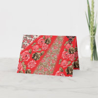 Tissu rouge éclatant avec floral complexe et