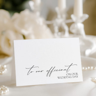 Carte De Remerciements "To Our Officiant On Our Wedding Day" Card