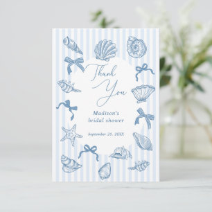 Carte De Remerciements Toast de mariage sur la côte Coquillages Fête de m