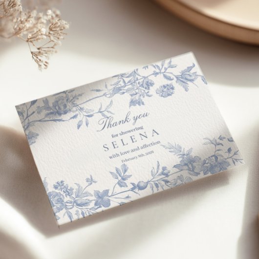 Carte de remerciements Toile Bleu | Fête des marié