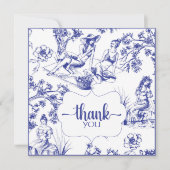 Carte De Remerciements Toile bleue et blanche de Jouy Fête des mariées (Devant)