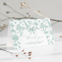 Toile de Jouy Safari Baby shower vert Bow