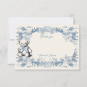 Carte De Remerciements Toile Floral Teddy Bear (Devant)