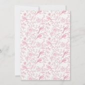 Carte De Remerciements Toile rose Bow Chinoiserie Floral Anniversaire (Dos)