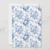 Carte De Remerciements Toile vintage Florale Bleu (Dos)