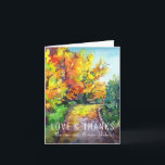 Carte De Remerciements Tomber amoureux| Rustic Autumn Mariage Photo<br><div class="desc">Les cartes magnifiquement conçues font de ce jeu un brin de express pour votre gratitude. Envoyez un grand merci à vous envoyé dans ce thème d'automne aquarelle. Personnalisé avec votre photo à l'intérieur, ainsi qu'un message imprimé et une signature personnalisés, ou effacé pour laisser vide à l'intérieur. Ajoutez votre libellé...</div>