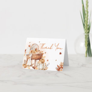 Carte De Remerciements Tomber dans l'amour Baby shower Citrouille d'autom