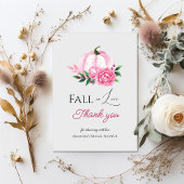 Carte De Remerciements Tomber en amour Rose Foncé Citrouille Mariage Rust