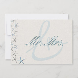 Carte De Remerciements Tomber Étoiles Starfish Mariage Newlyweds Cadeau q
