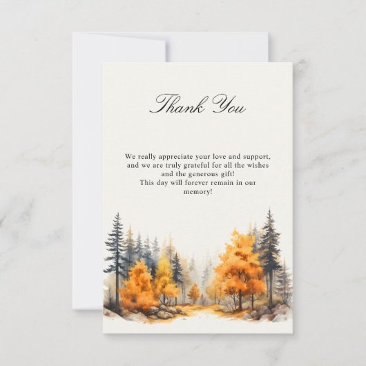 Carte De Remerciements Tombez amoureux Forêt mariage Photo (Devant)