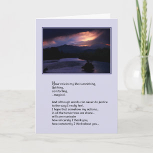 Carte De Remerciements Ton rôle dans ma vie...Amour