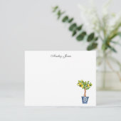 Carte De Remerciements Topiaire d'arbre à citron aquarelle  (Debout devant)