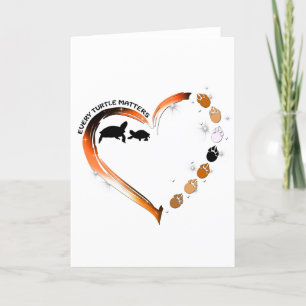 Carte De Remerciements Tortues Chaque tortue compte Golden Heart Paws