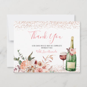 Carte De Remerciements Tostes à l'Amour Fête de Mariage Rose Pâle