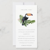 Carte De Remerciements Toucan de la faune de la forêt tropicale humide An (Devant)