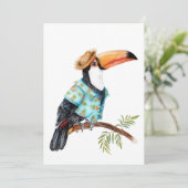 Carte De Remerciements Toucan en chemise hawaïenne (Debout devant)