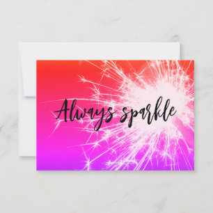 Carte De Remerciements toujours scintiller cierge magique rose violet ora