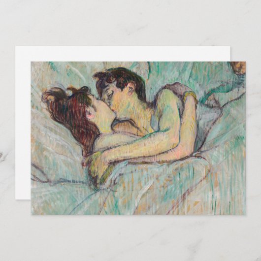 Carte De Remerciements Toulouse-Lautrec - En Lit, Baiser (Devant / Derrière)
