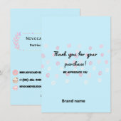 Carte de remerciements Tourbillonnant bleu Petite  (Devant / Derrière)