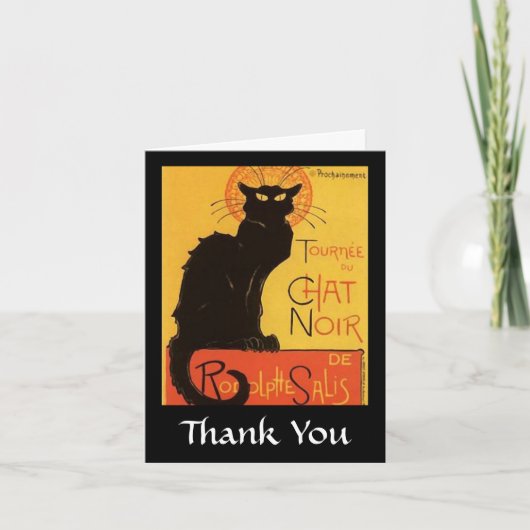 Carte De Remerciements Tournée du Conversation Noir, Steinlen Chat noir V (Devant)