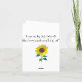 Carte de remerciements tournesol (Dos)