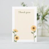 Carte de remerciements tournesol (Debout devant)