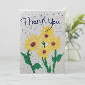 Carte de remerciements tournesol (Debout devant)