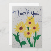 Carte de remerciements tournesol (Devant / Derrière)