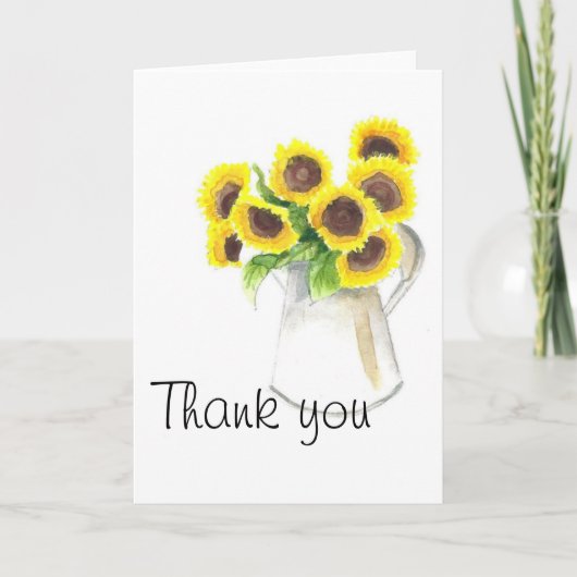 Carte de remerciements tournesol (Devant)