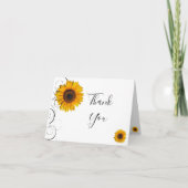 Carte de remerciements tournesol (Devant)