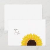 Carte de remerciements tournesol (Devant / Derrière)